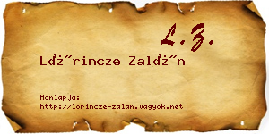 Lőrincze Zalán névjegykártya